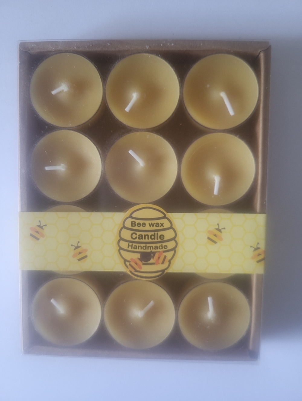 Pure Beeswax Tea Lights 48 Pack - Handmade Decorative Unscented